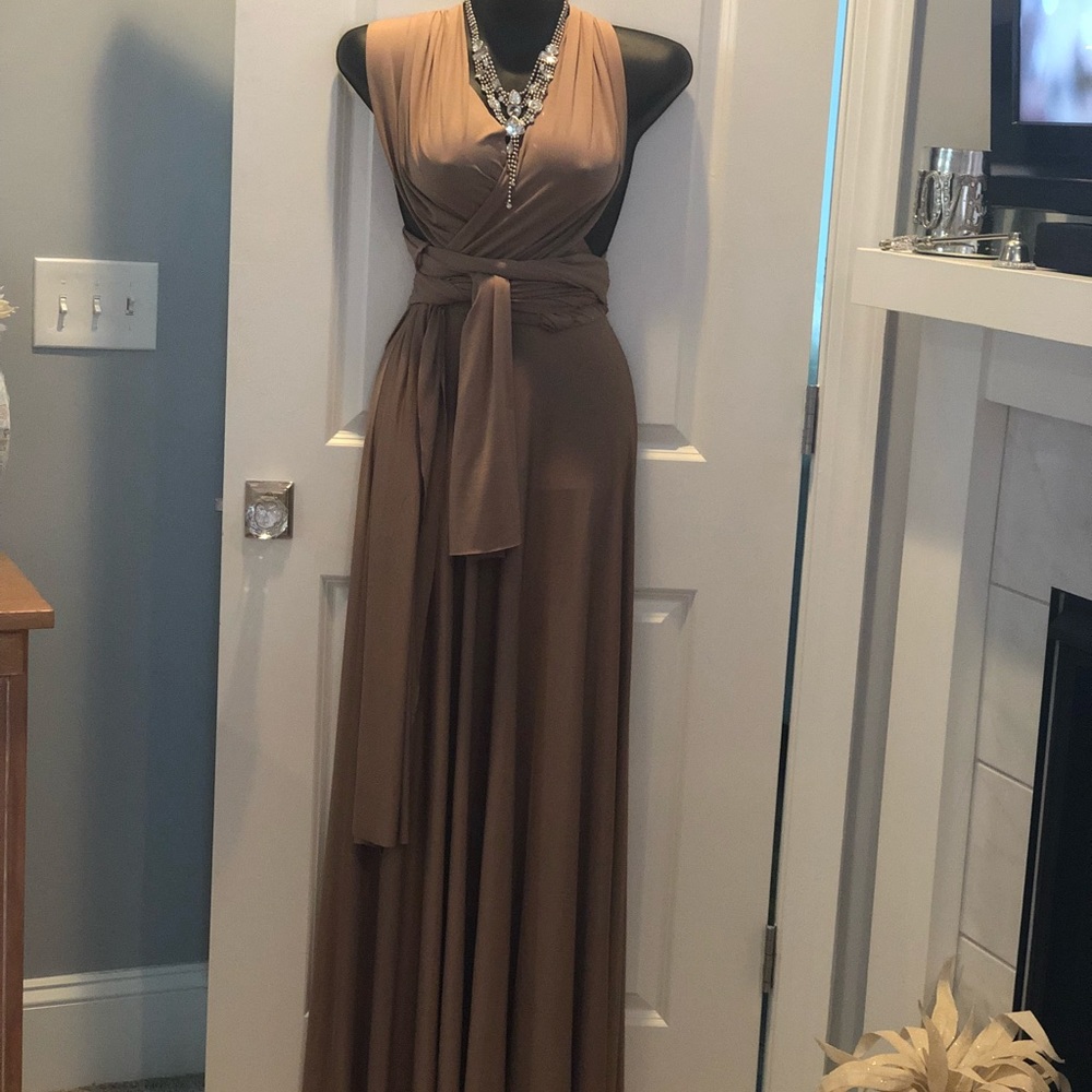Gold Akira toga style dress ! Mocha brown
